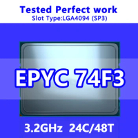 EPYC 74F3 CPU 24C/48T 256M Cache 3.2GHz SP3 Processor for Server LGA4094 Motherboard System on Chip (SoC) 100-000000317 1P/2P