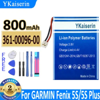 YKaiserin 800mAh 361-00096-00 Battery for GARMIN Fenix 5s Fenix 5s Plus 5sPlus Batterie Batterij + Track Code Warranty