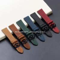 Vintage Retro Genuine Leather Watch Band 18mm 20mm 22mm 24mm Quick Release Soft Watch Bracelet Men W