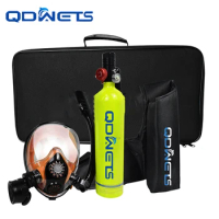 QDWETS 1L Oxygen Tank,Scuba Diving Tank Set, Scuba Diving Tank Mini Diving Cylinder with Snorkel Mask Simple Breathing Diving Eq