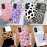 Leopard Print Phone Case For Samsung Galaxy A73 5G Protection Back Cover Soft Silicone Fundas For Samsung A 73 Coque Bumper Cute