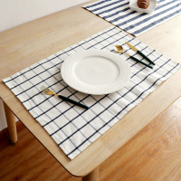 【美桌達人】日式棉質格紋餐桌布(不易掉色 滾邊走線 隔熱 拍照 道具 餐墊 擺飾)