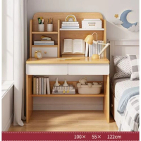 簡易電腦桌（田園橡木+白100cm）