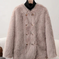 2023 Autumn/Winter Environmentally Friendly Fur and Fur Integrated Coat, Elegant and Young Imitation Fur Coat for Women