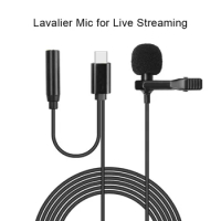 Mini Portable Clip-on Lapel Microphone for Lightning Type C 3.5mm Microfone for IPhone IPad Android Smartphone PC Laptops