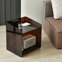 Transparent Side Tables Luxury Table Acrylic Coffee Table Bedroom Beside Tables Storage Cabinets Nordic Assembly Furniture