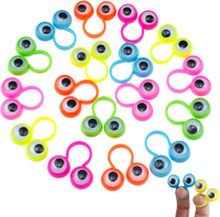 100 PCS Eye Finger Puppets Toys Set Wiggly Eyeball Finger Puppet Eye On Rings for Kids Party Favors 