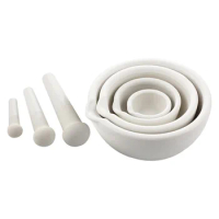 Porcelain Mortar and Pestle 60mm/80mm/100mm/130mm/160mm Mixing Grinding Bowl Set White Lab Kit Tools