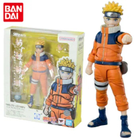 Bandai Genuine NARUTO Anime Figure SHF Uzumaki Naruto Childhood Action Figure Toys for Boys Girls Kids Gift Collectible Model