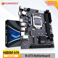 HUANANZHI H81M VH Motherboard M-ATX For Intel LGA 1150 Support i3 i5 i7 DDR3 1333 1600MHz 16GB SATA M.2 USB VGA HDMI-Compatible