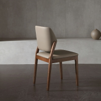 實木餐椅家用輕奢意式侘寂風椅子簡約靠背凳子設計師書桌椅