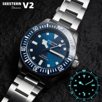 2023 SEESTERN Fashion Watch of Men Titanium Diving Automatic Mechanical Wristwatch ST2130 Movement 20Bar Waterproof Super Lume