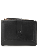 Principessa - Dompet Lipat Wanita dengan Koin Pouch Button Wallet Clutch - Black