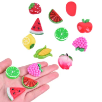 10 Pcs Of Fruit Series Refrigerator Sticker Material Children's Souvenirs Resin Crafts Refrigerator Sticker Accessories