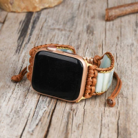 Amazonite Apple Watch Strap 38-45mm Natural Stone Beaded Watch Band Bracelet Strap for Apple Watch Women Men Gifts