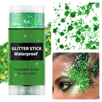 Stik glitter badan, glitter muka untuk konsert, solekan glitter, cat rambut untuk festival, aksesori