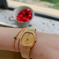 Elgin wheat braid chain neutral medieval style Switzerland quartz women's watch vintage