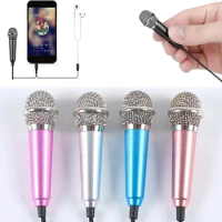 Universal 3.5mm Stereo Studio Mic KTV Karaoke Portable Mini Microphone For Smart Phone Laptop PC Desktop Handheld Audio Microfon