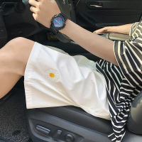 Seluar lelaki seluar pendek Casual Shorts Daisy Print Drawstring Stretch Elastic Waist Men Shorts879