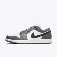NIKE 耐吉 Air Jordan 1 Low 男 休閒鞋 AJ1 皮革 低筒 喬丹 鐵灰白(553558-152)