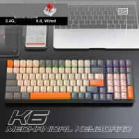 Korean Bluetooth-compatible Mechanical Keyboard Gaming Keyboard Wireless RGB Backlight Office Keyboard