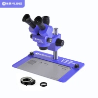 Mijing MJ-6555 Trinocular Microscope with Heat-resistant Pad for Mobile Phones Motherboard PCB Repair 4K HD Microscope Tools set