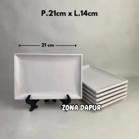(6 pcs) Piring Saji Melamin SingaSingi 21x14cm • Piring Sushi • Piring Dimsum • Piring Sajian Perseg