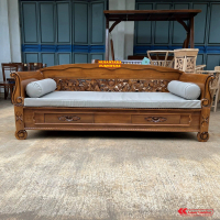 Bale-bale Jati Model Bagong Kepang Sofa Bed Ful Kayu Jati Bangku Jati Outdor-Indor Ukir Jepara