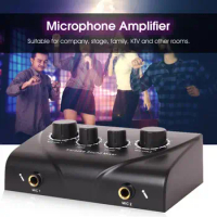 Microphone Amplifier Professional Mic Inputs Audio Sound Mixer Mini Microphone Karaoke Mixer Adjustable Karaoke Echo. Mixer