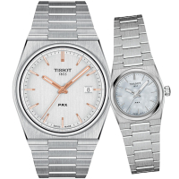 TISSOT 天梭錶 PRX 40 205 復古新時尚對錶 手錶-T1374101103100+T1370101111100