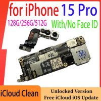 Unlocked Motherboard For iPhone 15 Pro with Face ID 128gb 256gb 512gb Mainboard Clean iCloud Fully Tested Logic Board Good Work