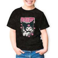 Kaos Anak Wash Tshirt Kuromi Stone wash Baju Distro Anak Lengan Pendek Baju Anak Wash Hoodie Kids Pr