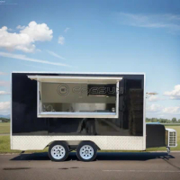 Food Caravan RV Camping Kitchen Cooking Restaurant Mobile Food Trailer Coffee Juince Ice Cream Cart