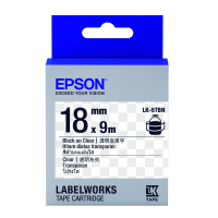 EPSON LK-5TBN透明系列透明底黑字標籤帶(寬度18mm)