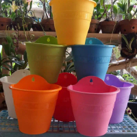 POT PLASTIK TEMPEL DINDING TANAMAN MOTIF ROTAN/POT VERTICAL GARDEN