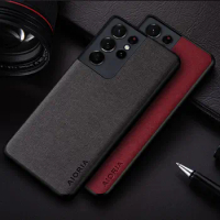 Case For Samsung Galaxy S21 Ultra S21 FE S21 Plus Premium Textile Leather Phone Cover for Samsung Galaxy S21 Ultra FE Plus case