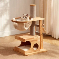 Solid Wood Cat Climbing Frame Small Cat Nest Tree Tower One Wooden Cat Frame Does Not Occupy Space Capsule Pet Furniture