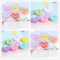 Glitter heart children toys Slime Supplies Accessories Phone Case Decoration for Slime Diy Filler Miniature Resin Cake Supplies