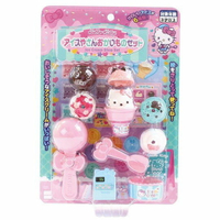 小禮堂 Hello Kitty 造型冰淇淋收銀機玩具組《粉綠.泡殼裝》兒童玩具.扮家家酒