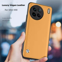 For VIVO X90 Pro Plus Case Luxury Leather Camera Protection Shockproof Bumper For VIVO X 90 X80 Cover Kevlar Stripe VIVO90 Funda
