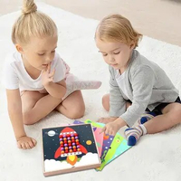 Mushroom Nails Pegboard 3D Puzzle Mosaic Kit Montessori Educational Jigsaw Board Toddlers Learning Preschool Pegboard Toy