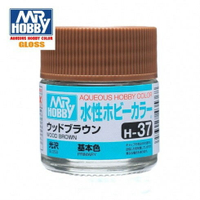 【鋼普拉】現貨 MR.HOBBY GUNZE 郡氏 GSI H-37 H37 水性漆 光澤 木棕色 模型漆 10ml