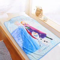 享夢城堡 法蘭絨毯90x120cm-迪士尼冰雪奇緣FROZEN 繽紛雪花-藍