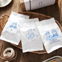 100pcs Cotton Paper Bags Rice Ball Sushi Packing Bags For DIY Food Grade Packaging Bag Eco-Friendly