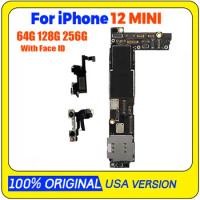 64GB 128GB 256GB Original Motherboard for iPhone 12 Mini With Face ID Logic Board Mainboard IOS Free iCloud