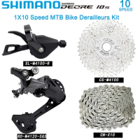 SHIMANO DEORE 10 Speed Groupset include M4100 Shifter M4120 Rear Derailleur CSM4100 Cassette 42T 46T CN-X10 Chain Kit Bike Parts