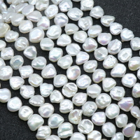 天然淡水珍珠 不規則扁片珍珠散珠子diy手鏈項耳環鏈飾品配件材料