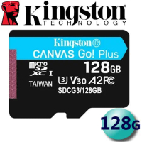 Kingston 金士頓 128GB microSDXC UHS-I U3 V30 A2 記憶卡 SDCG3/128GB