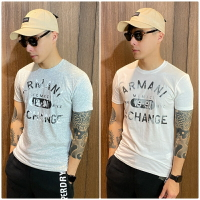 美國百分百【Armani Exchange】T恤 AX 短袖 圓領 logo 上衣 T-shirt 灰色 白色 K347