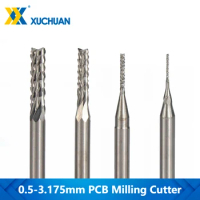 0.5-3.175mm PCB Milling Cutter 3.175mm Shank CNC Router Bit Carbide End Mill CNC PCB Milling Bits Cutter For Engraving Machine